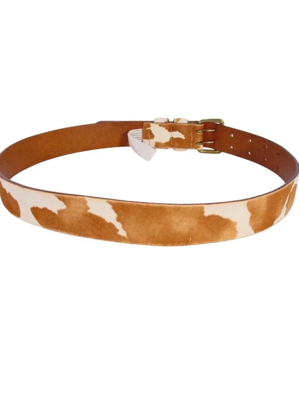 MADEWELL Genuine Calf Hair Cow Print Dual Prong Belt Women's S - Picture 4 of 7
